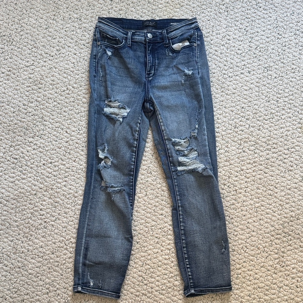 Judy Blue Dark Wash Distressed Jeans